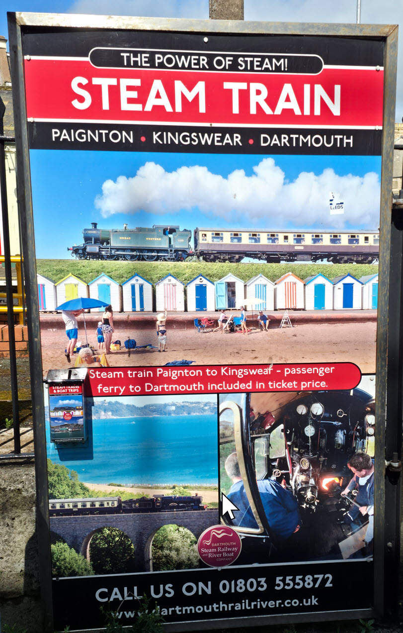 Steam train sign